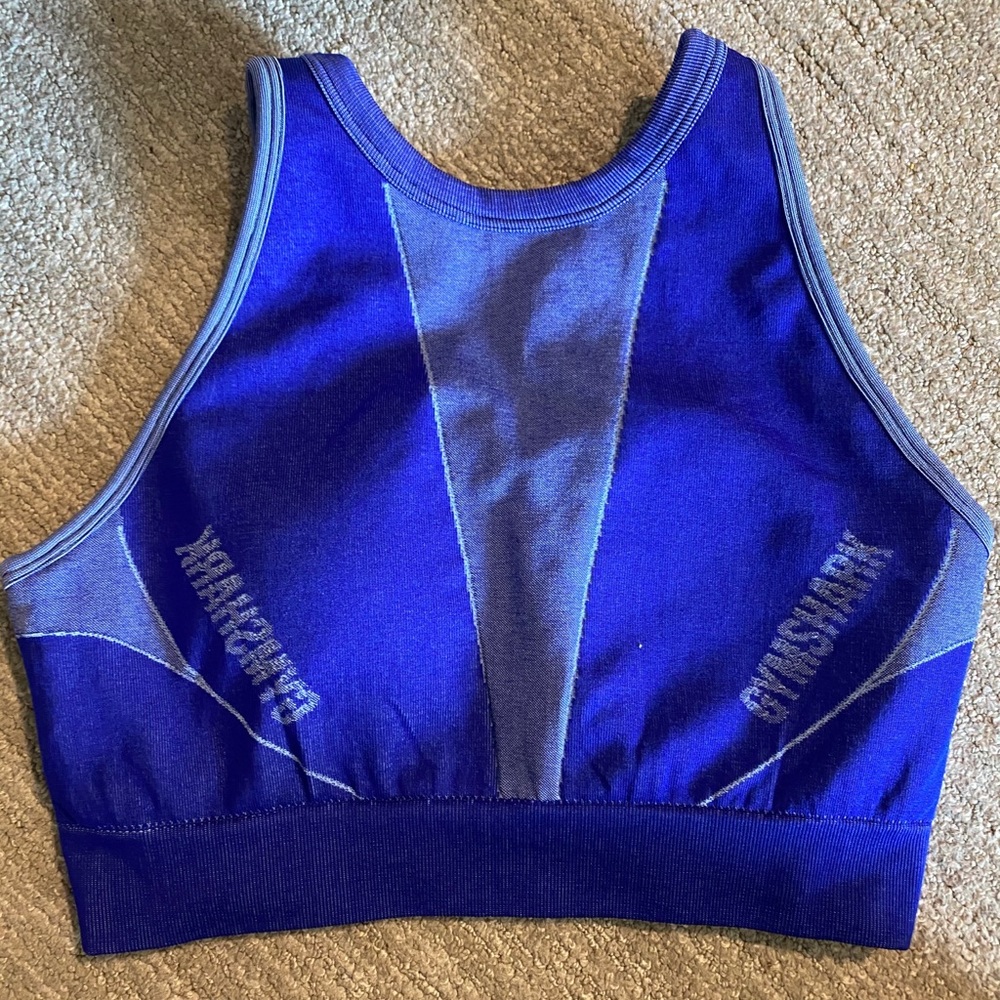 Gymshark turbo seamless blue sports bra. Size M